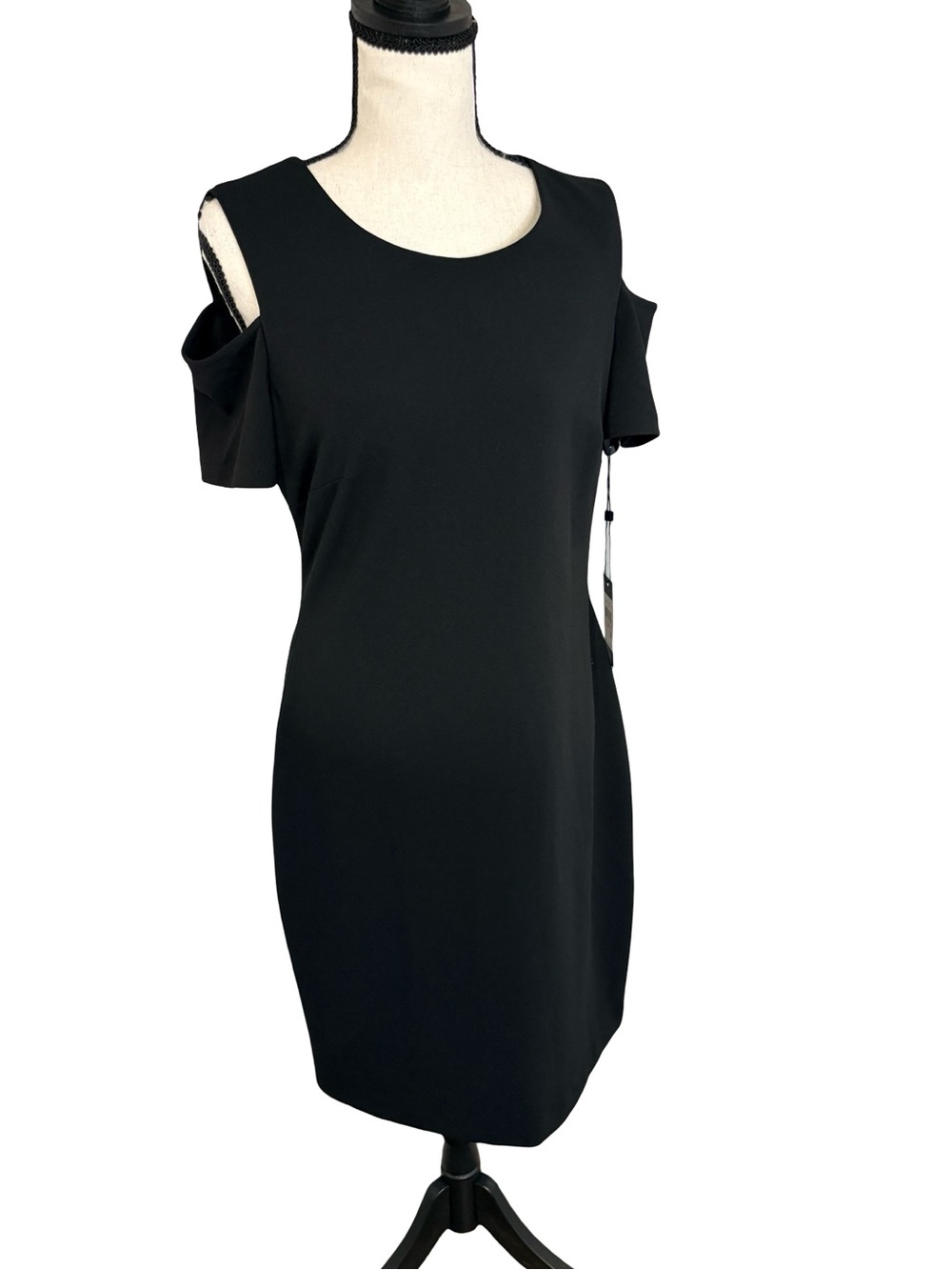 Tommy Hilfiger Black Cold Shoulder Shift Dress BNWT Size 10